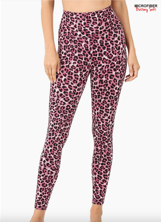 Leopard Cranberry leggings