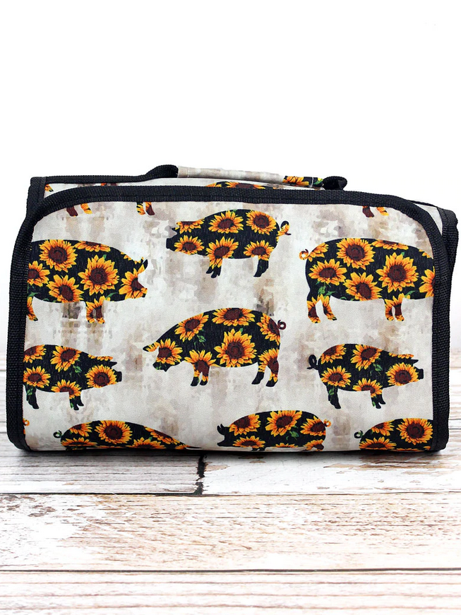 Sunflower Pig Cosmetic Bag
